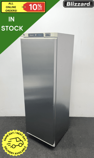 Used Blizzard 365 Litre Upright Stainless Steel Fridge
