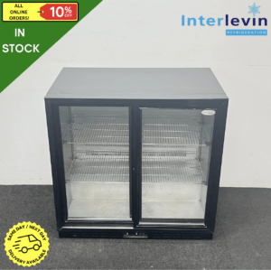 Used Interlevin 905mm 2 Door Glass Fronted Bottle Cooler - Sliding Door