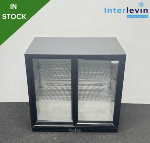 Used Interlevin 905mm 2 Door Glass Fronted Bottle Cooler - Sliding Door