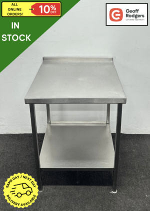 Used 700mm Stainless Steel Wall Table With Undershelf
