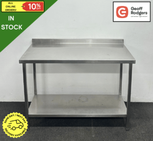 Used 1220mm Stainless Steel Wall Table With Undershelf