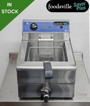 NEW Foodsville Saver Plus Countertop 9.5 Litre Single Tank Single Basket Electric Fryer, With Taps - 13 Amp Plug In & Go!