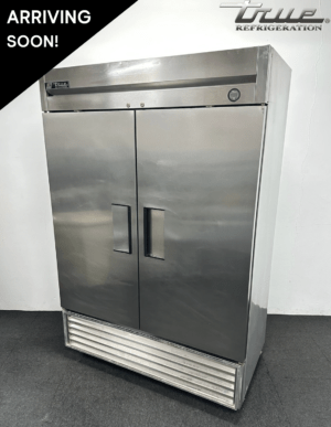 Used True 1388 Litre Stainless Steel Upright Double Door Fridge, On Wheels