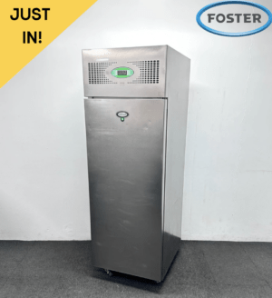 Used Foster Eco Pro 600 Litre Stainless Steel Upright Fridge, On Wheels