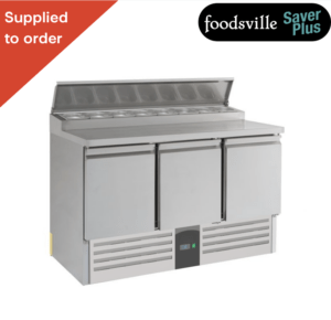 NEW Foodsville Saver Plus 1365mm 3 Door Refrigerated Prep Counter - Includes G/N Containers!