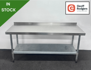 Used 1800mm Stainless Steel Wall Table With Undershelf