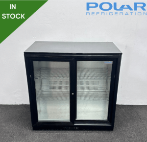 Used Polar 900mm 2 Door Glass Fronted Bottle Cooler - Sliding Door