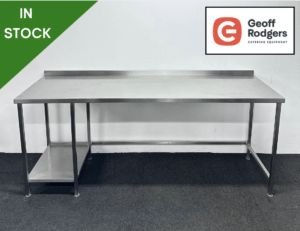 Used 2300mm Stainless Steel Wall Table With Undershelf